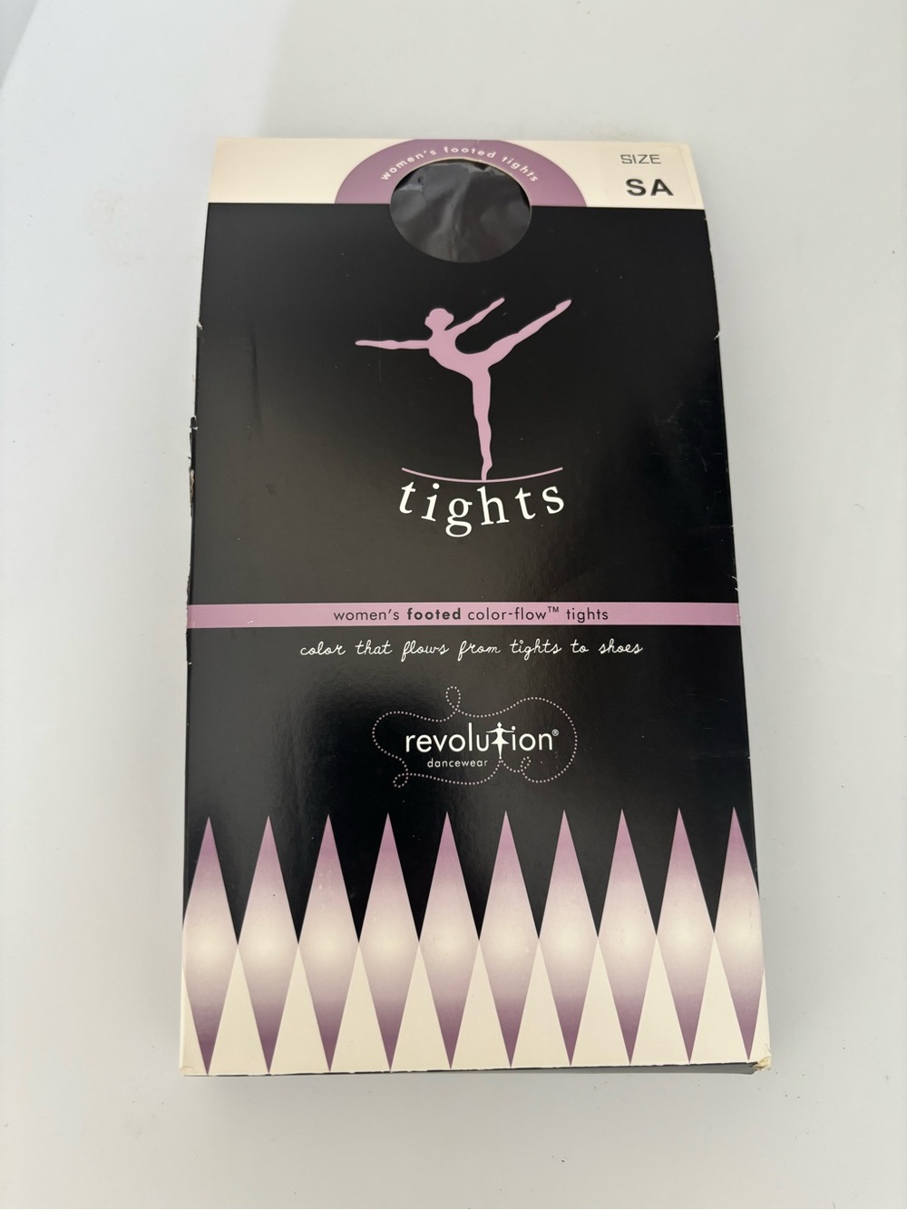 1 Pair Adult Dance Tights Revolution Color-Flow Footed Black Small 1001 SA